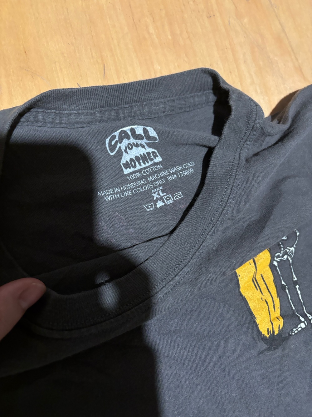 Black Graphic Cotton T-Shirt - XL